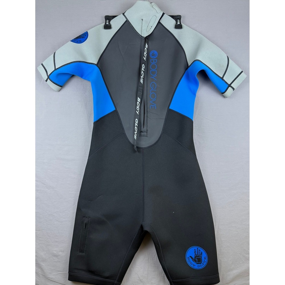 Body Glove Mens L Short Sleeve Springsuit Wetsuit Black Blue Grey Neoprene - Picture 2 of 5